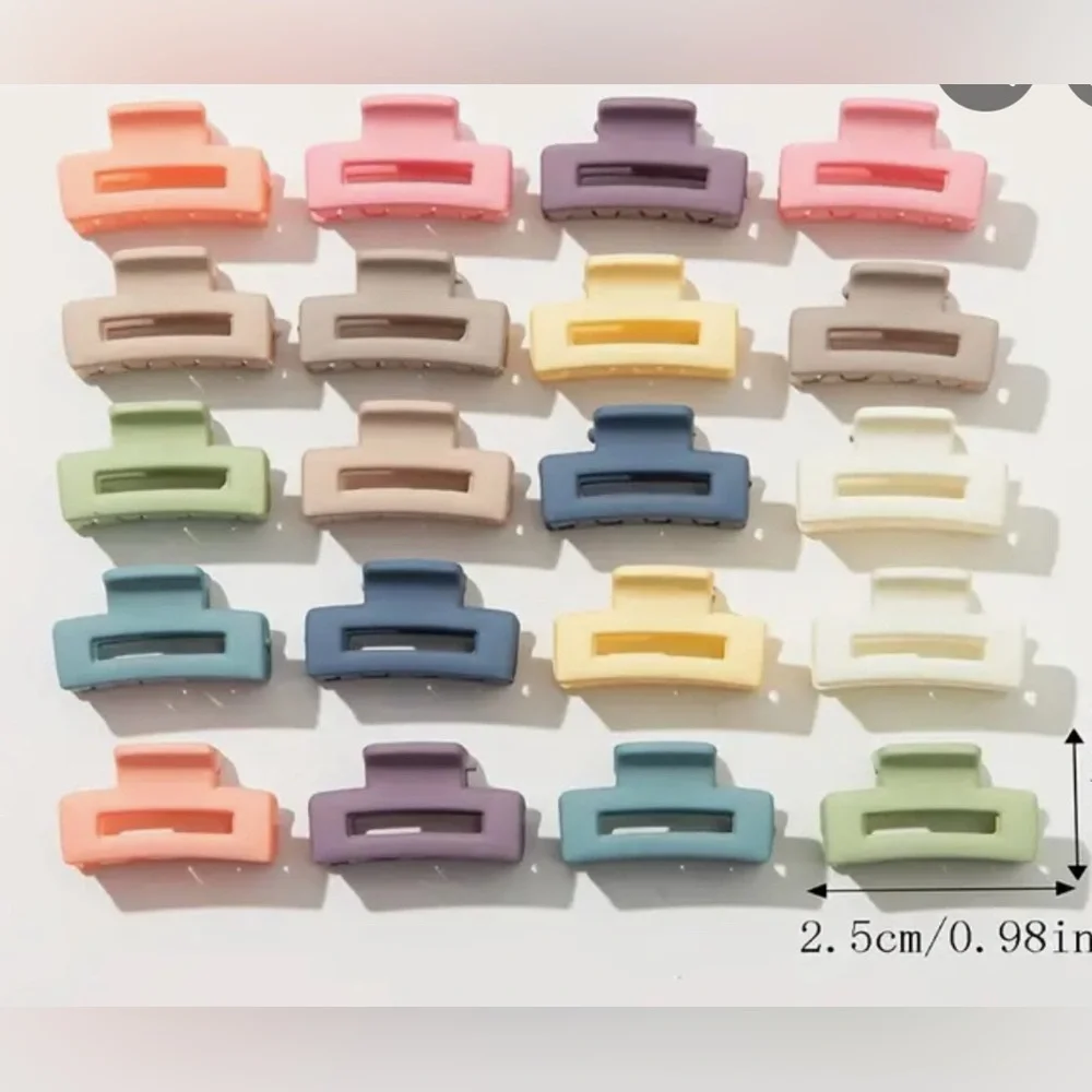 20 Pcs Candy Color Basic Mini Size Hair Claw Cute Matte‎ Hair Clip. NWOT